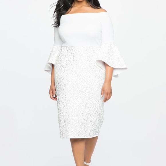 Eloquii Dresses & Skirts - Eloquii White Lace Dress Sz 20